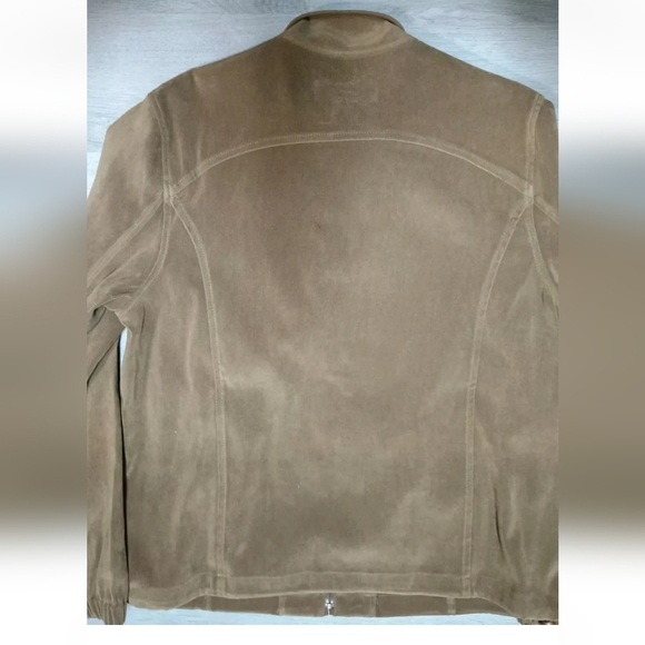 Orvis Women's Full Zip suede feel Jacket Olive Green Tan Size 14 - Picture 9 of 11